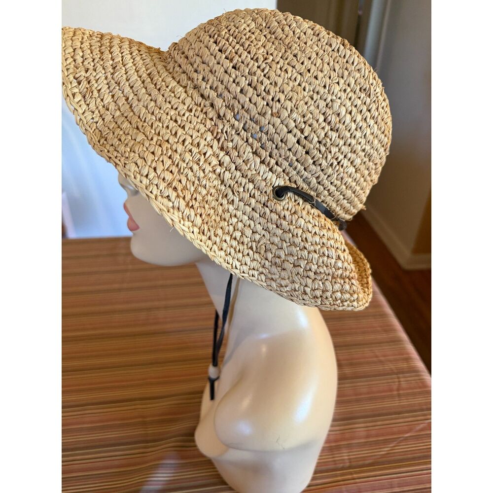 Girls Todder 2-4 Sand Diego Hat Company Straw Hat Neck Strap